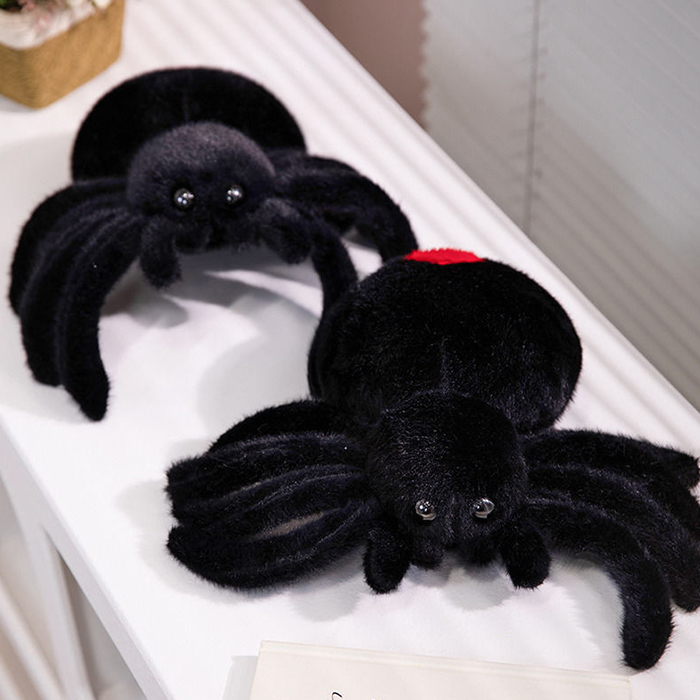 Halloween Black Spider Simulation Plush Spider Toy