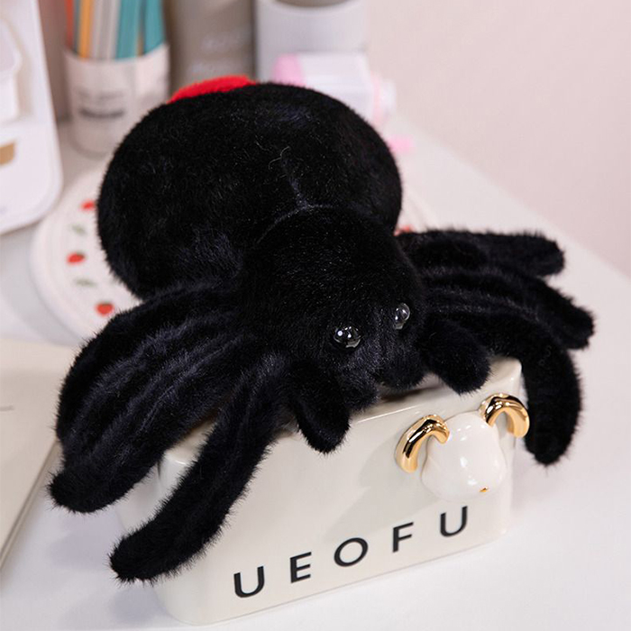 Halloween Black Spider Simulation Plush Spider Toy