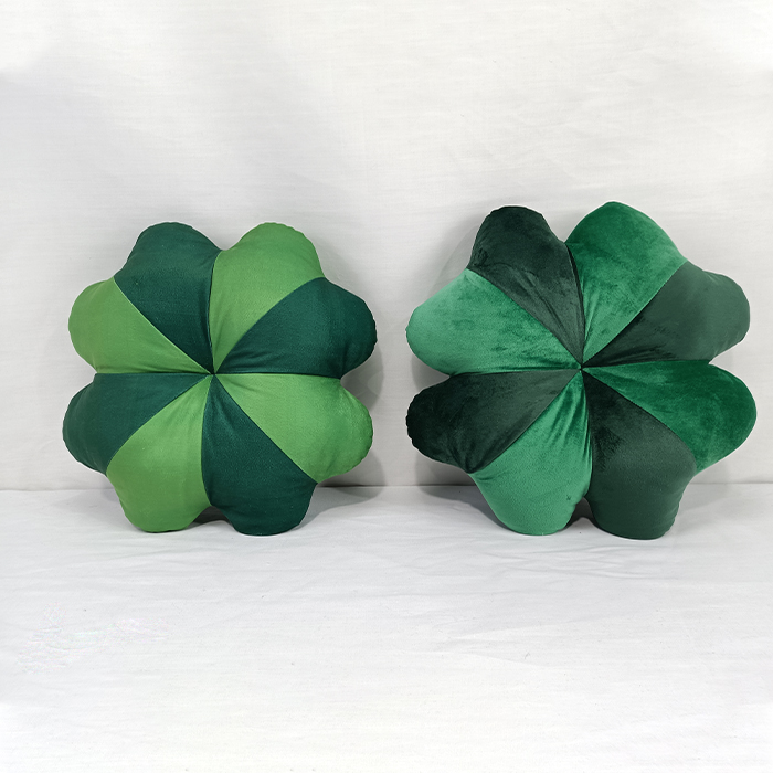 Four-Leaf Clover Pillow Green Soft Plush Seating Cushion