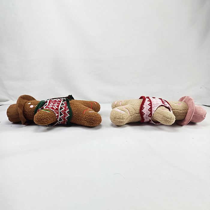 Boy and Girl Christmas Gingerbread Plush Doll Pillow