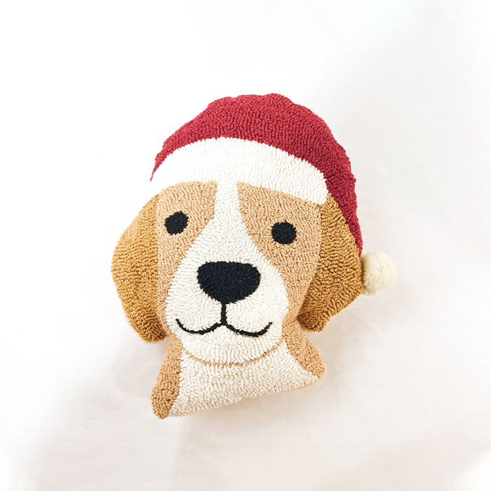 Cute Dog Christmas Towel Fabric Pillow