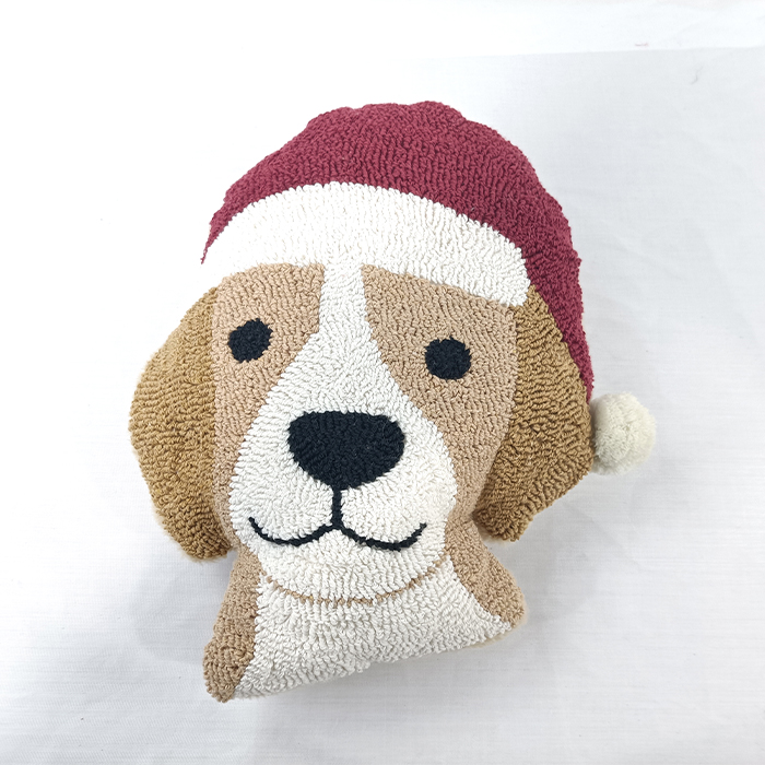 Cute Dog Christmas Towel Fabric Pillow