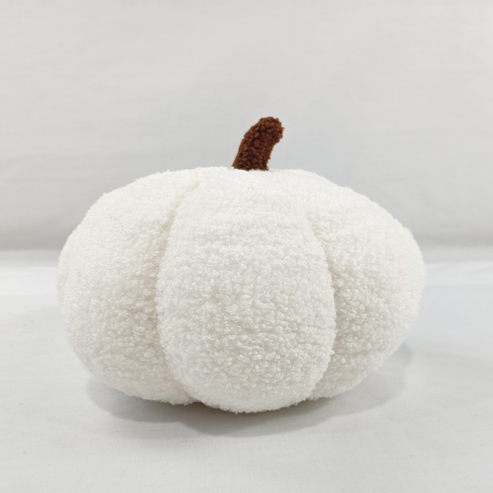 White Plush Pumpkin Stuffed Cushion Sofa Pillow