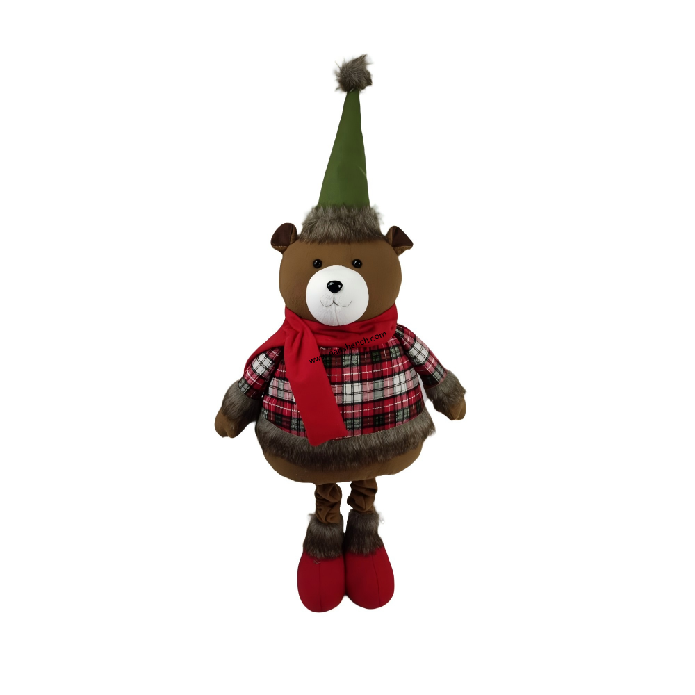 Develop a festive telescopic bear, a Christmas plaid bear