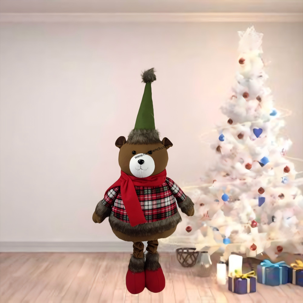 Develop a festive telescopic bear, a Christmas plaid bear