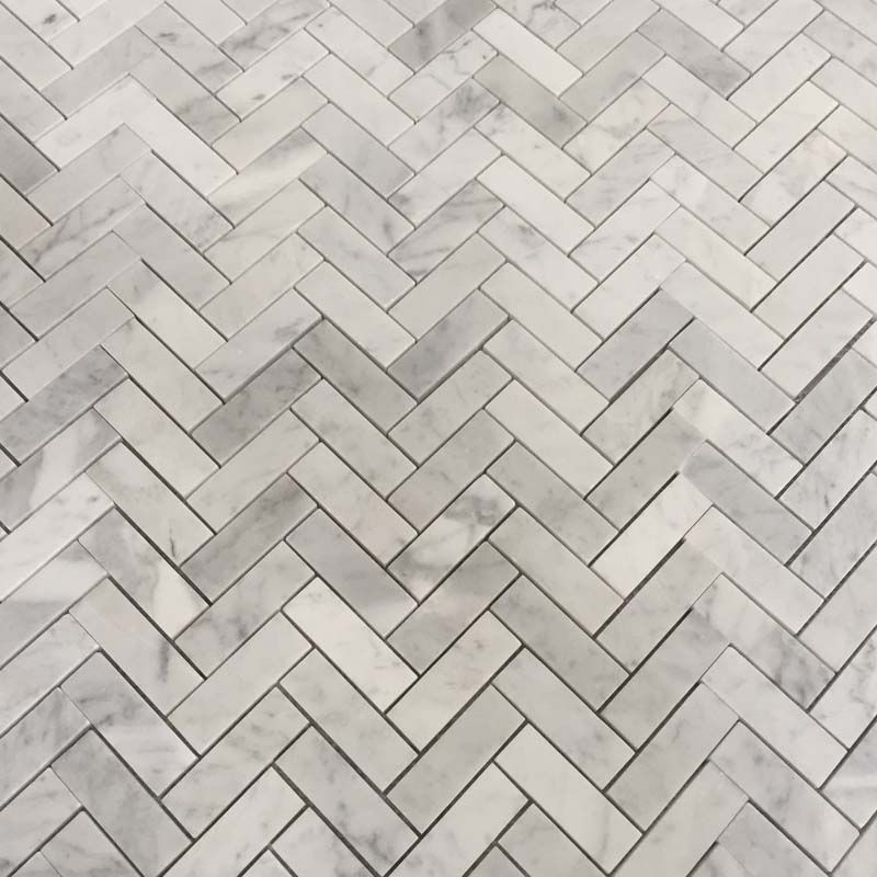 carrara herringbone mosaic tile for bathroom and kitchen