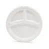 Круглая тарелка из багассы с 3 отделениями