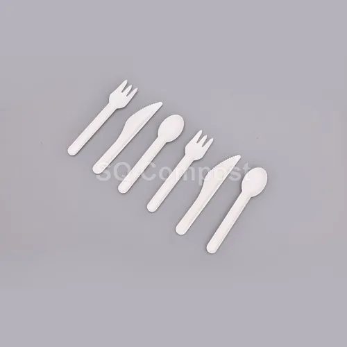 Couteaux, fourchettes et cuillères en bagasse et PLA