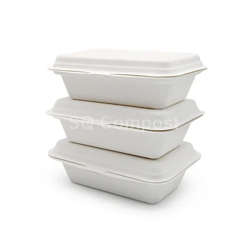 Bagasse Meal Container Square Clamshell Boxes
