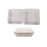 Bagasse Tableware Clamshell Boxes with Single Compartment