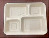 Square Bagasse Tray with 4-Compartment