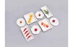 Compostable Fruits Vegetables Bagasse Pulp Square Plates