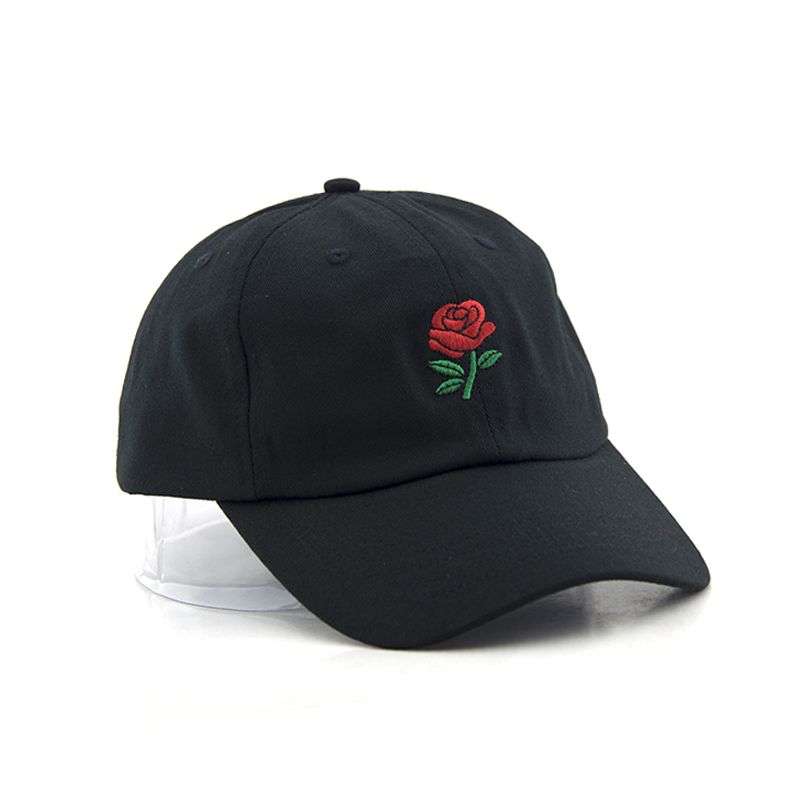 Dad Hat With Flower Embroidery Design