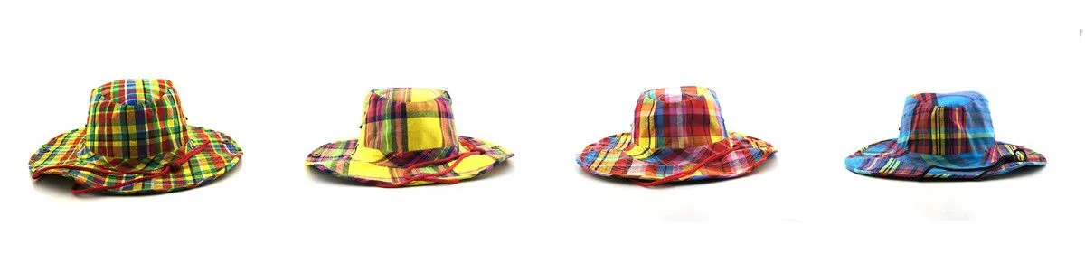 Breathable Wide-brimmed Plaid Safari Hat Cowboy Caps