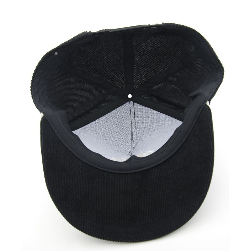 Corduroy fabric snapback cap with ripe