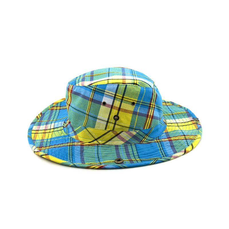 Gorras de vaquero transpirables de ala ancha a cuadros Safari Hat