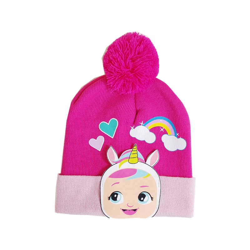 Children Knitted Hat with Felt Patch