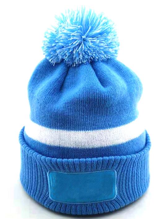 Winter Knitted Hat with Embroidery Patch