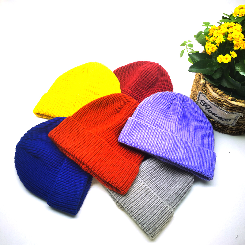 Basic beanie hat fashion knitting short shape