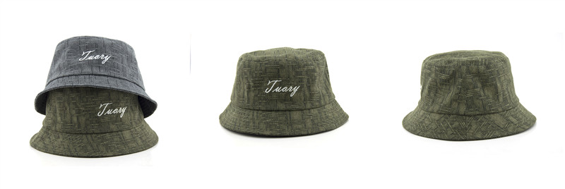 Single Bucket hat with Linen Fabric