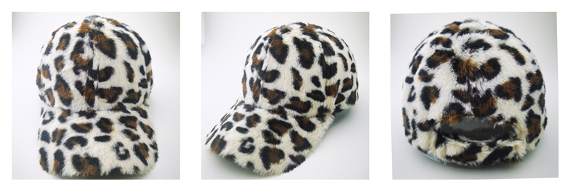 fleece baseball Cap with design leopard