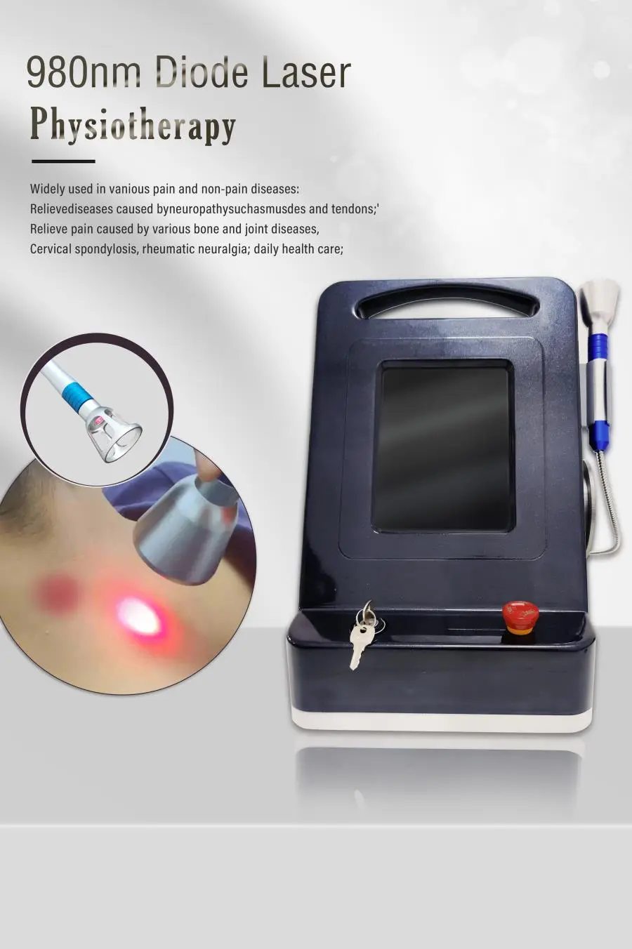 Professional 980nm Class IV diode laser pain relief therapy machine