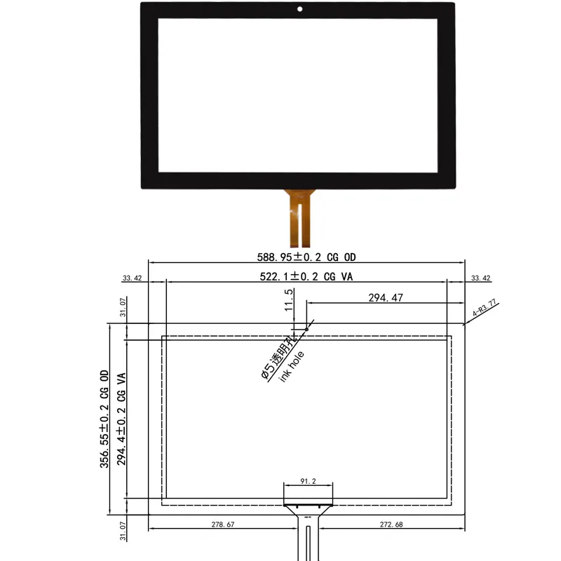 23.6-inch Tempered Glass Capacitive Touch Panel