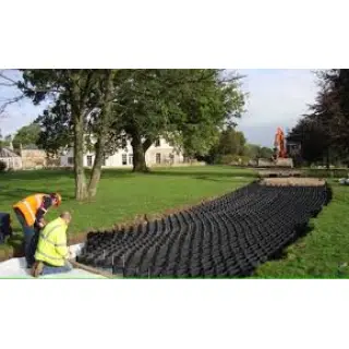 HDPE Geocell for retaining wall is a net-shaped cell structure made by welding high intensity thermoplastic sheet.