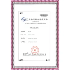 Certification for Safe Transport of Polyvinyl Alcohol