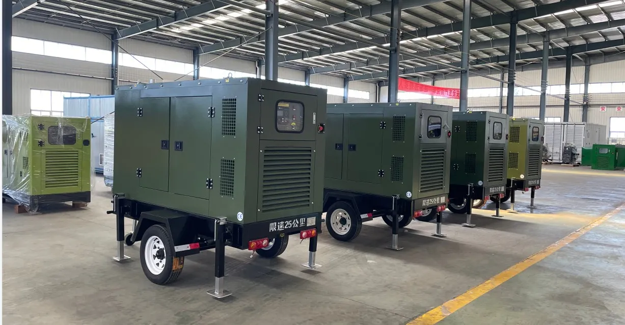 4 units malitary color trailer type diesel genset ready to ship.