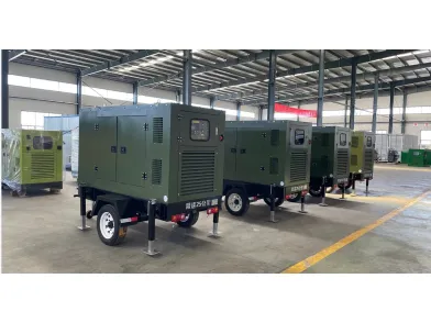 4 units malitary color trailer type diesel genset ready to ship.