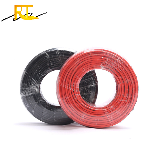 Solarkabel PV1-F verzinnter Kupferleiter, elektrische Drähte und Kabel, rot und schwarz, Gleichstrom