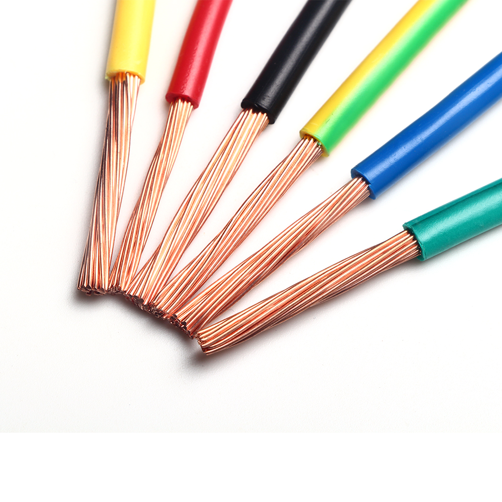 1 mm 1,5 mm 2,5 mm2 Condutor de energia de cobre Fio de cabo elétrico doméstico isolado em PVC 2,5 mm 