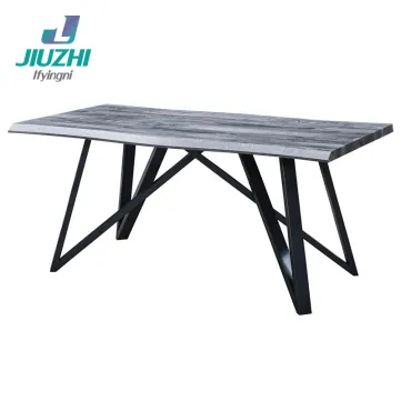 Elegent Solid Wood Tempered Glass Dining Table