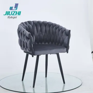 Waving Upholstered Velvet Dining Armrest Chair