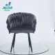 Waving Upholstered Velvet Dining Armrest Chair