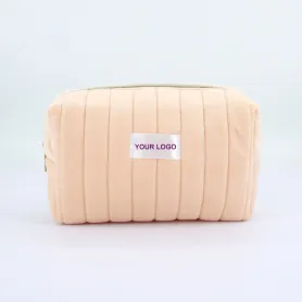 Pink Velvet Makeup Bag