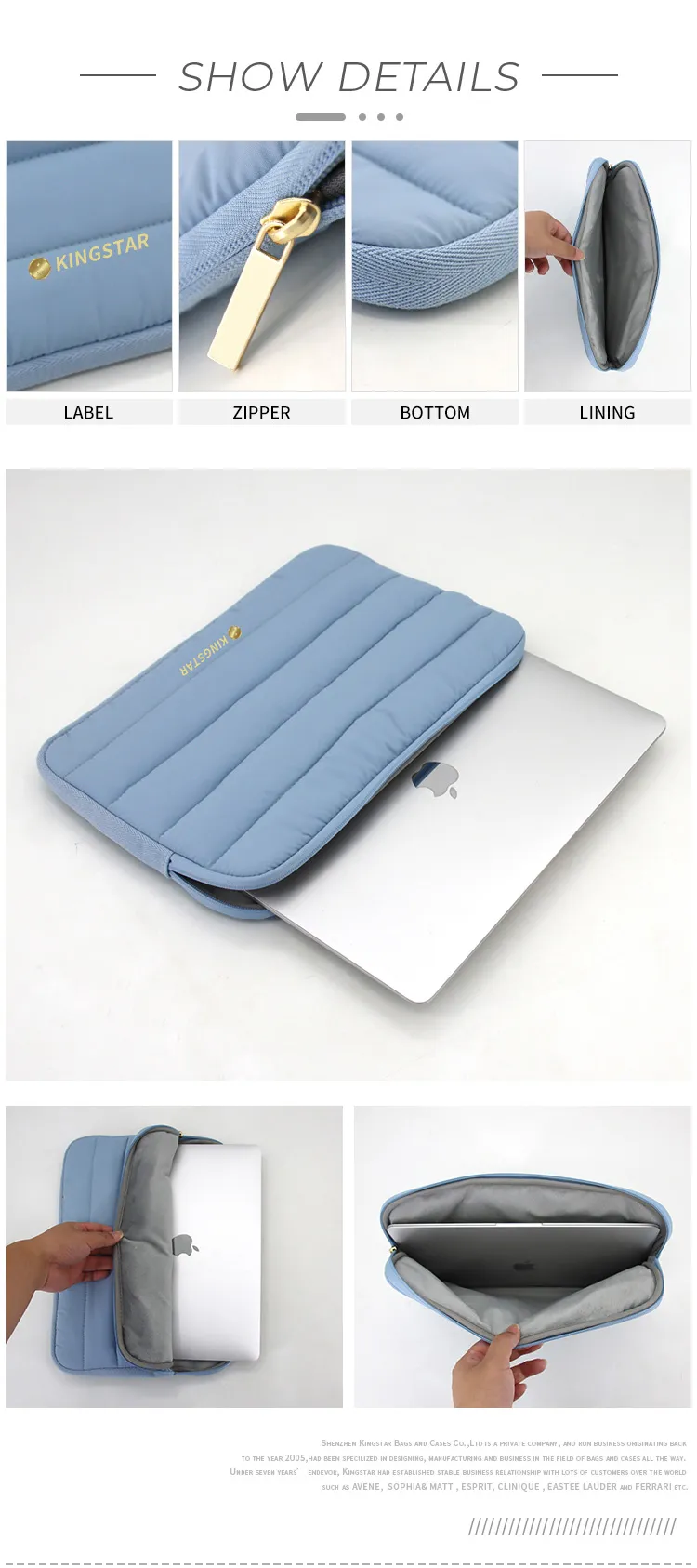 Electric Strawberry Cobalt Puffy Laptop Sleeve