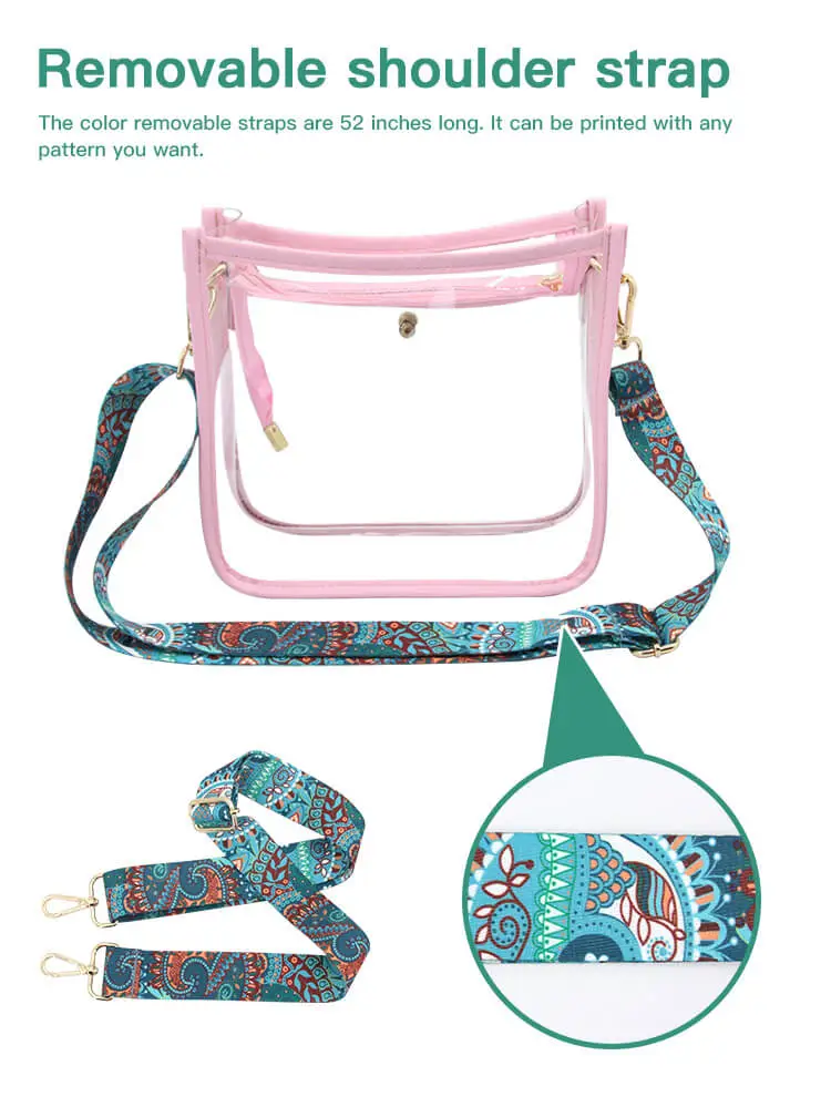 Clear Crossbody Bag - Transparent PVC Shoulder Bag Adjustable Strap Unisex