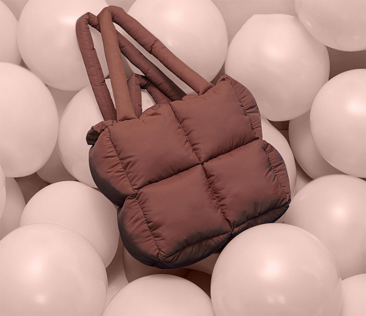 puffer tote bag, puffy tote bag, Quilted Handbags