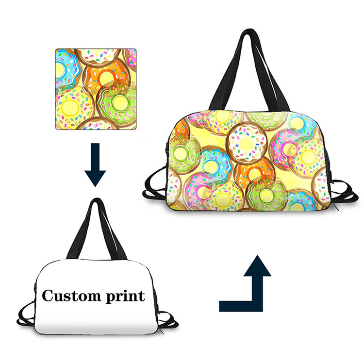 Custom printed duffle on sale bags