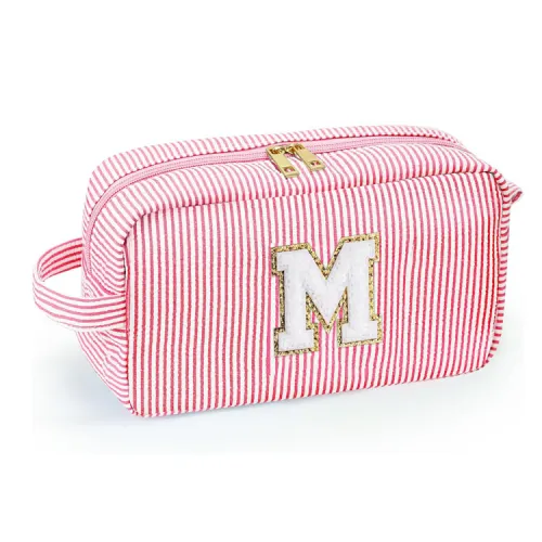 monogrammed makeup bag,letter makeup case, makeup pouch