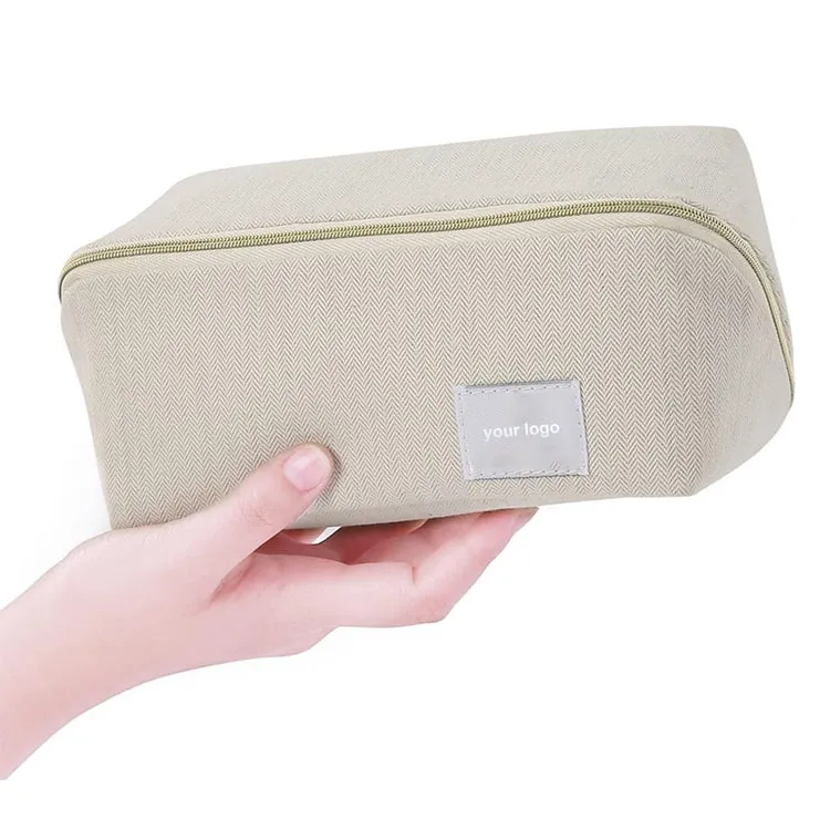 Organic cotton makeup bag， Ecofriendly Cosmetic Bag