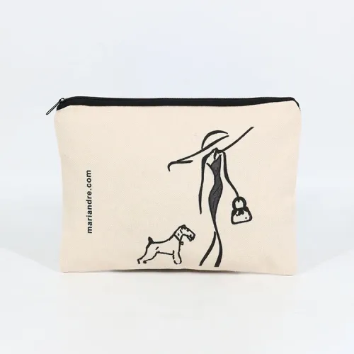 Organic cotton makeup bag， Ecofriendly Cosmetic Bag