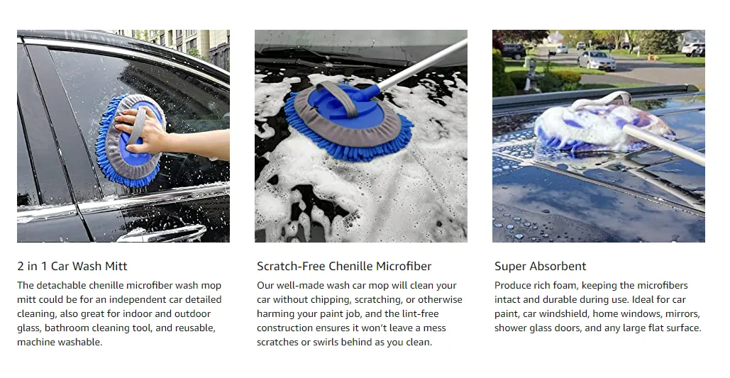 Brosse de lavage de voiture en microfibre
