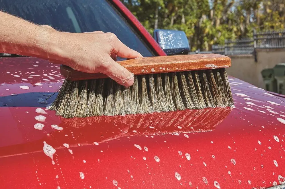 Cepillo de lavado de autos con cerdas de cerdo