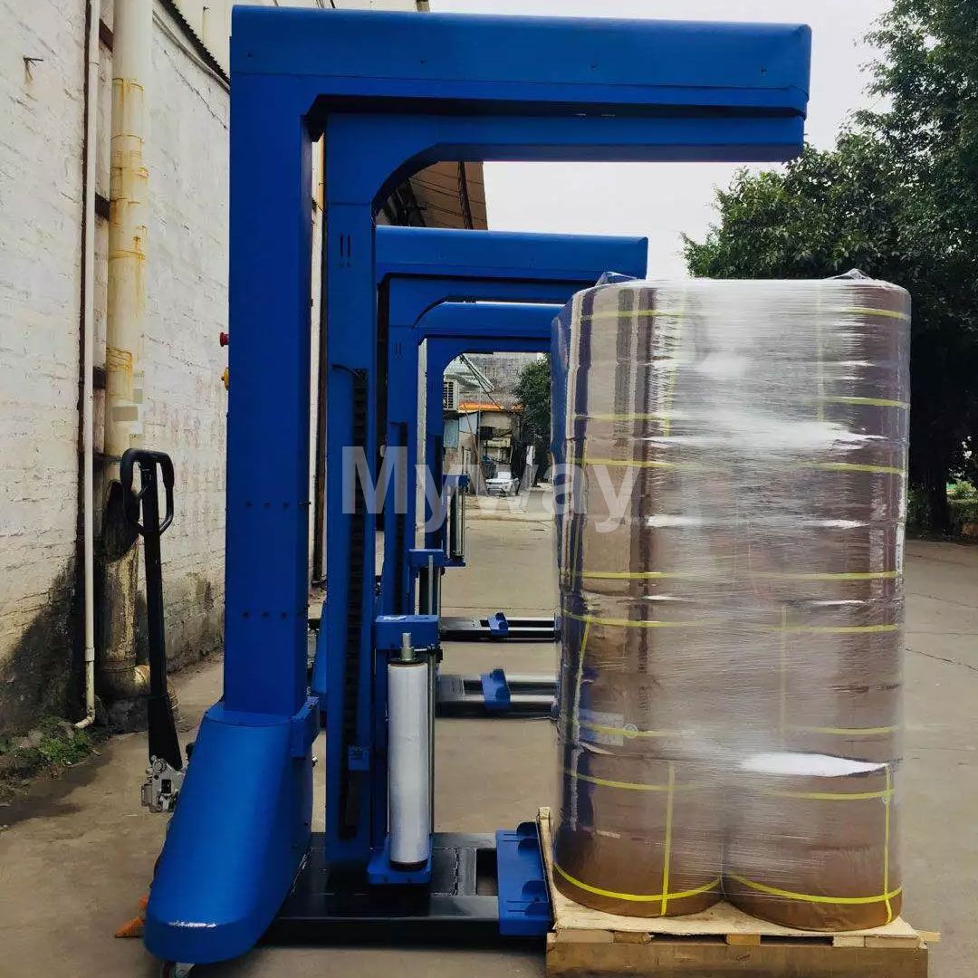 Forklift pallet wrapping machine