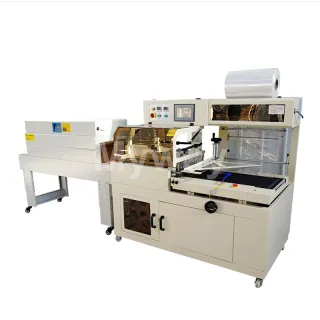 Automatic hot shrink film wrapping machine