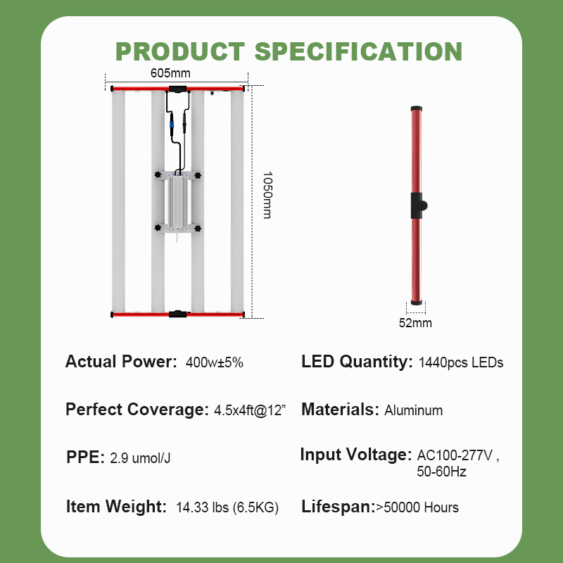 LED Plant Grow Lights 400W Samsung LM301b