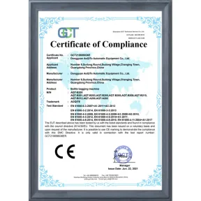 Ensachage de bouteilles_Certificat CE-EMC